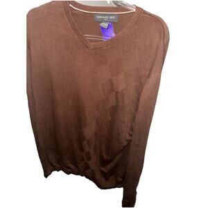Banana Republic Brown V-Neck Knit Sweater Men’s Size L Long Sleeve